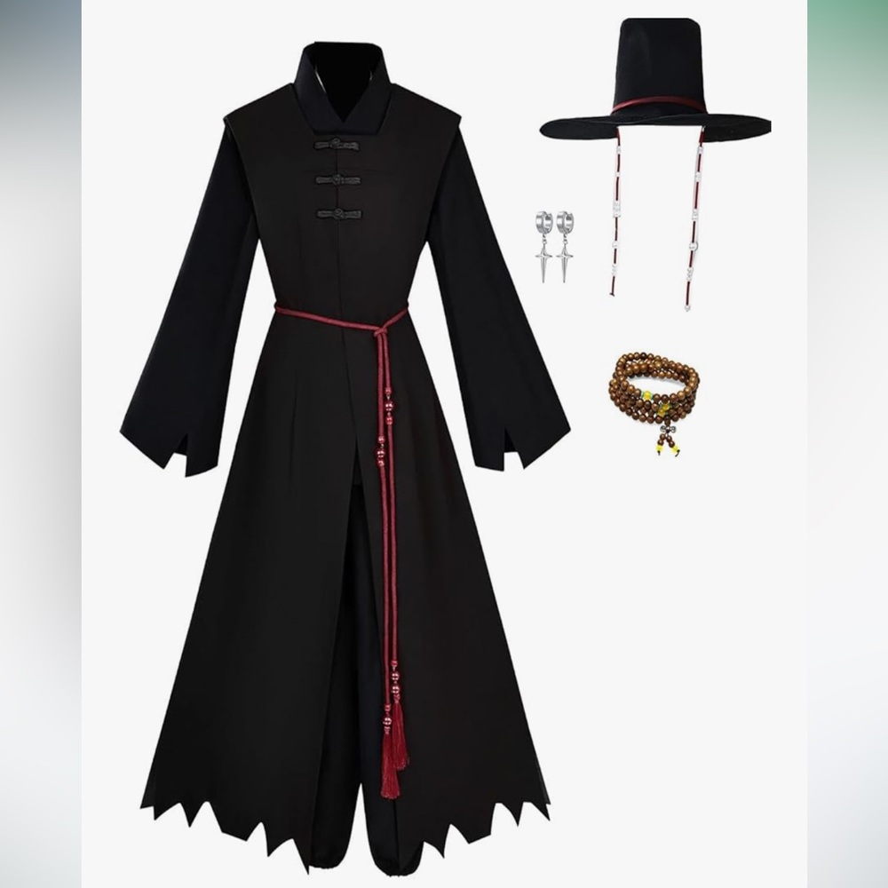 Men's Black K-Pop Demon Hunters Saja Boy Costume